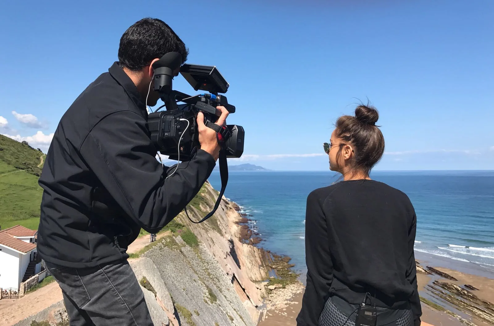 Matan operating a professional camera